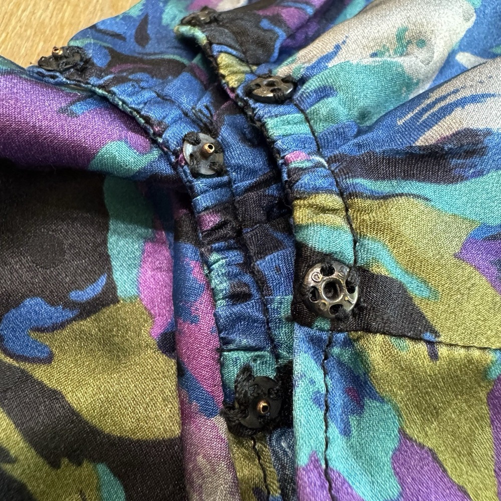 Ronny Kobo Annika Long Sleeve Silk Mini Dress Medium Mock Neck Ruched - Picture 16 of 16